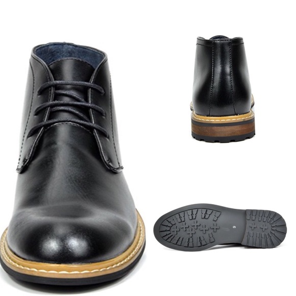 NEW Mens Bruno Leather Lined Ankle Boots Oxfords - Picture 2 of 2